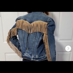 Bebe fringe denim jacket